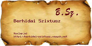 Berhidai Szixtusz névjegykártya